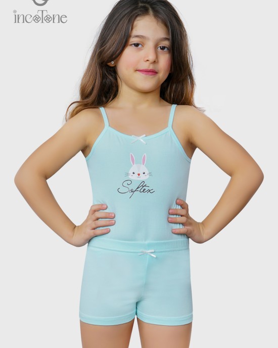 طقم داخلي بناتي ليكرا  لبني